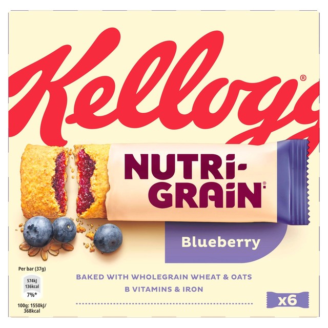 Kellogg's Nutrigrain blueberry cereal bars, UK version