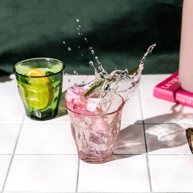Duralex Picardie pink glass tumbler set 250ml - British product