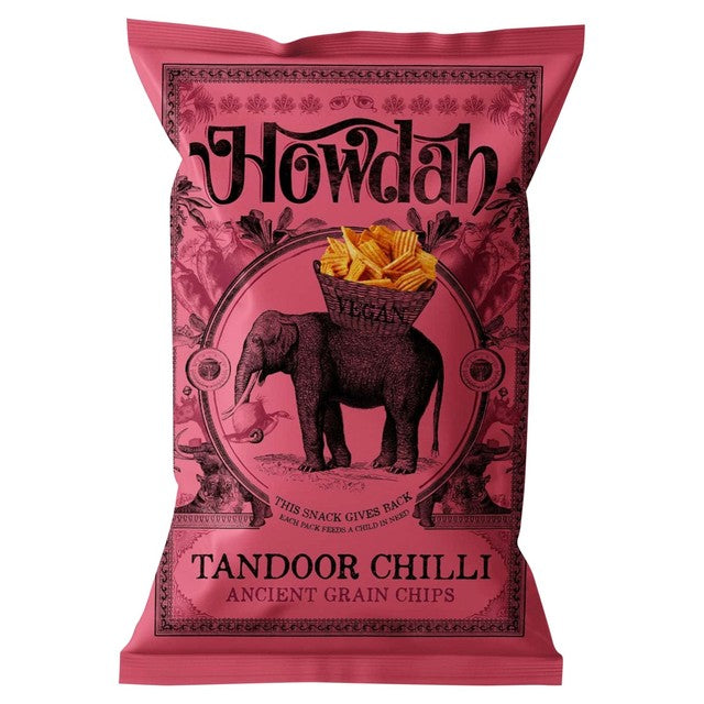 Howdah Ancient Grain Chips Tandoor Chilli 117g, UK version