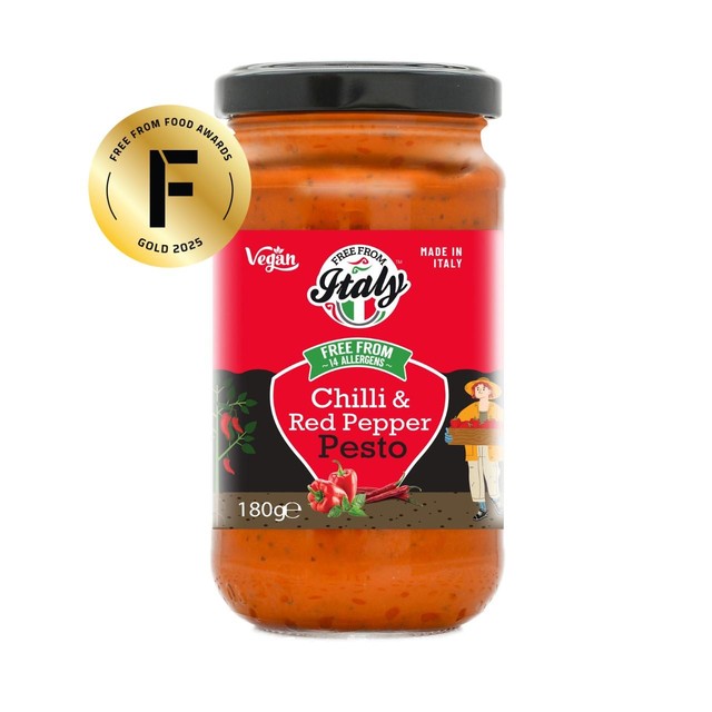 Free From Italy Chilli & Red Pepper Pesto 180g - British product