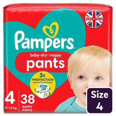 M&S Pampers Baby-Dry Nappy Pants Essential Pack Size 4 (9-15kg)- Buy online at McGrocer