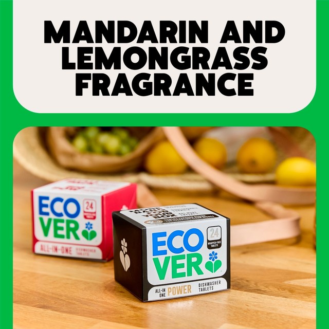 Ecover dishwasher tablets mandarin and lemongrass 24 tablets - British product