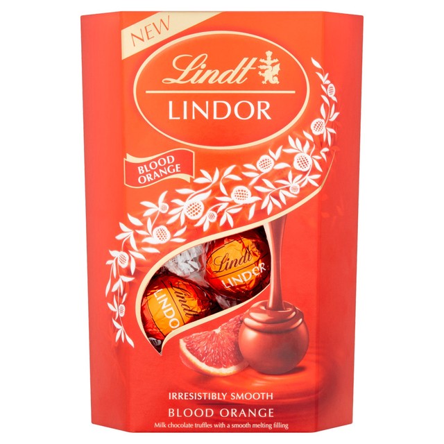 Lindt Lindor blood orange milk chocolate truffles 200g, UK version