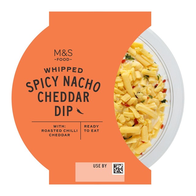 M&S spicy nacho cheddar cheese dip 170g, imported from the UK