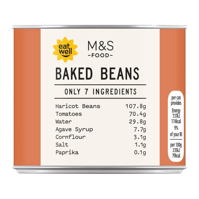 M&S Only 7 Ingredients Baked Beans, imported from the UK