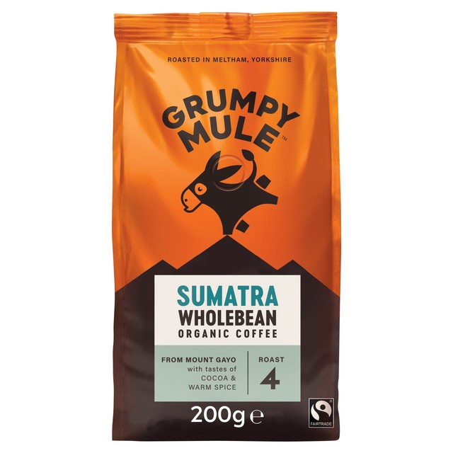 Grumpy Mule organic Sumatra coffee beans, UK version