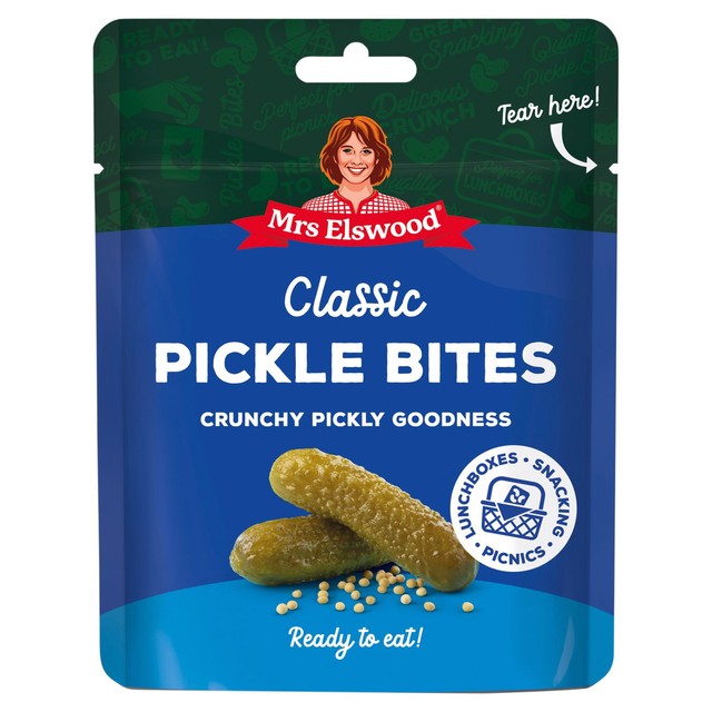 Mrs Elswood Classic Pickles Bites in a pouch (British brand)