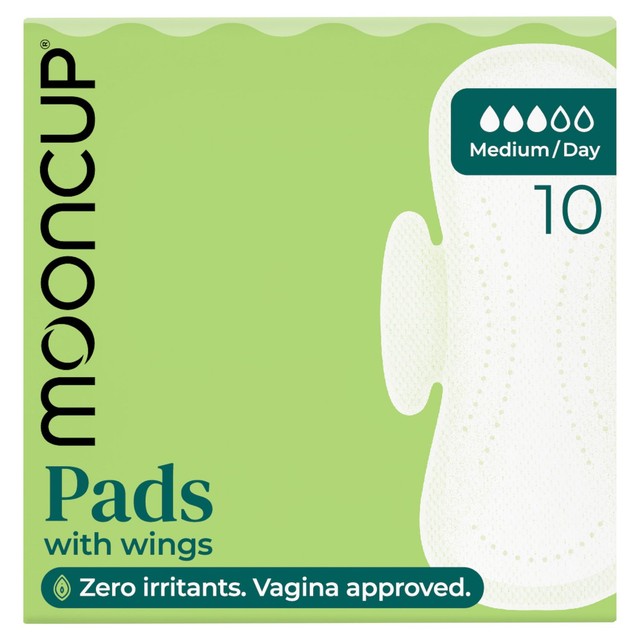 Mooncup Medium Day period pads 10 pack, imported from the UK