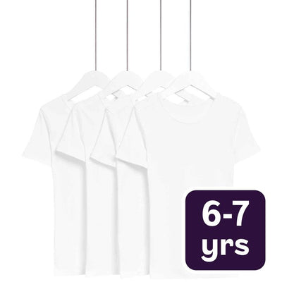 M&S M&S Barne Unisex Kortermede Bomullsvester Hvit 6-7 Å - Kjøp online hos McGrocer