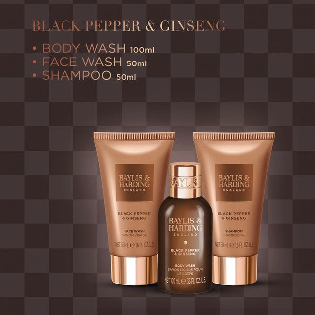 Baylis & Harding men's gift set with Black Pepper & Ginseng scent - British product