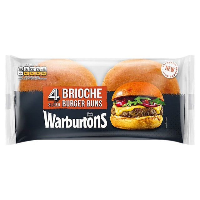 Warburtons Brioche Burger Buns 4er Pack (britische Marke)