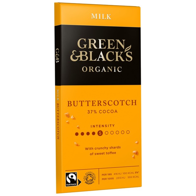 Green & Black's butterscotch milk chocolate bar 90g, UK version
