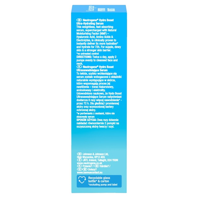 Neutrogena Hydro Boost Serum 30ml, imported from the UK