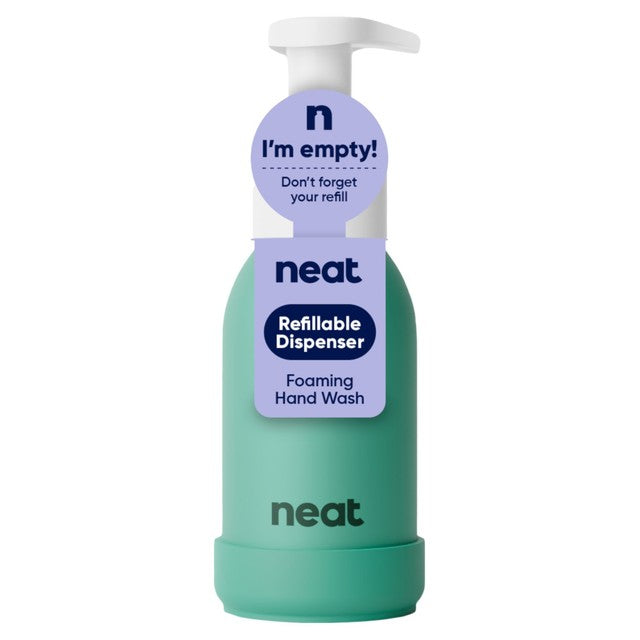 Neat refillable foaming hand wash bottle sage, imported from the UK