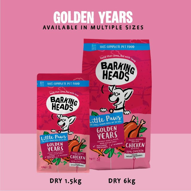 Barking Heads dry dog food Golden Years 1.5kg - British product