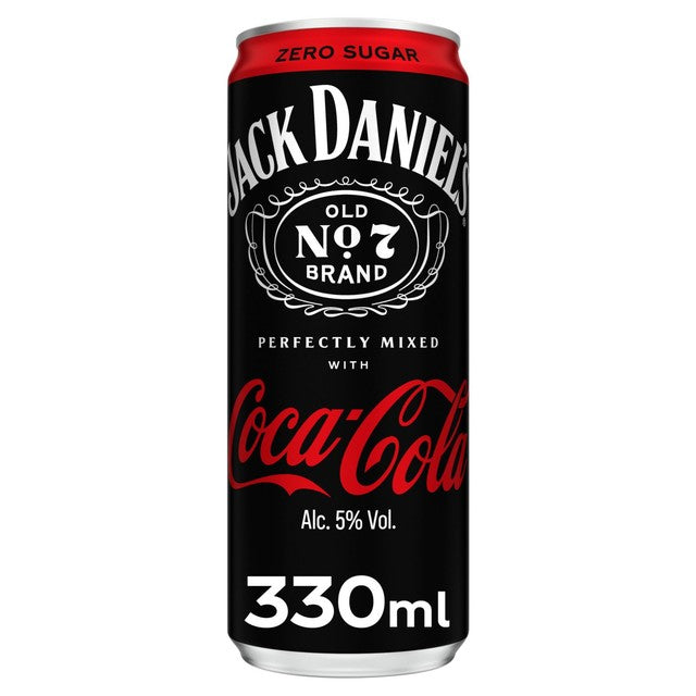 Jack Daniel's Coca-Cola Zero Sugar pre-mixed cocktail 330ml (British brand)