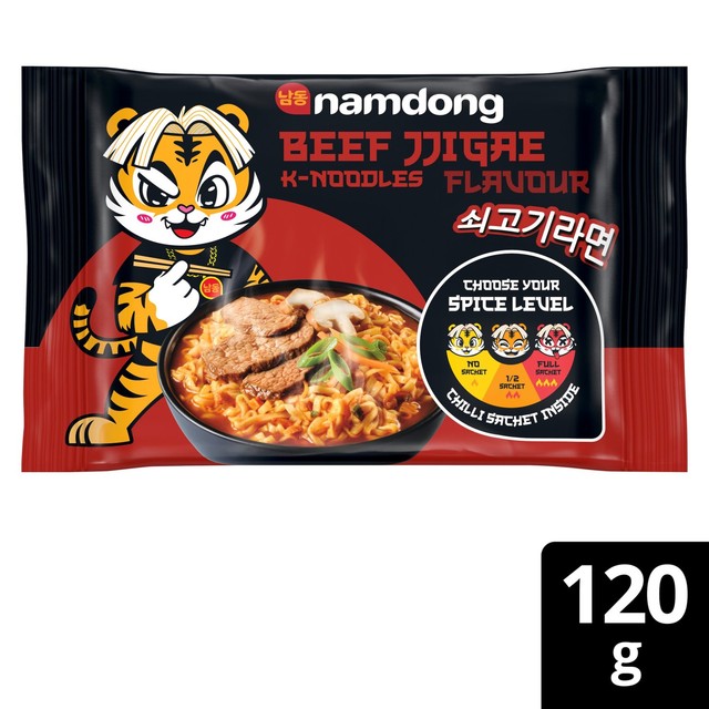 Namdong Beef Jjigae instant noodle block 120g, imported from the UK