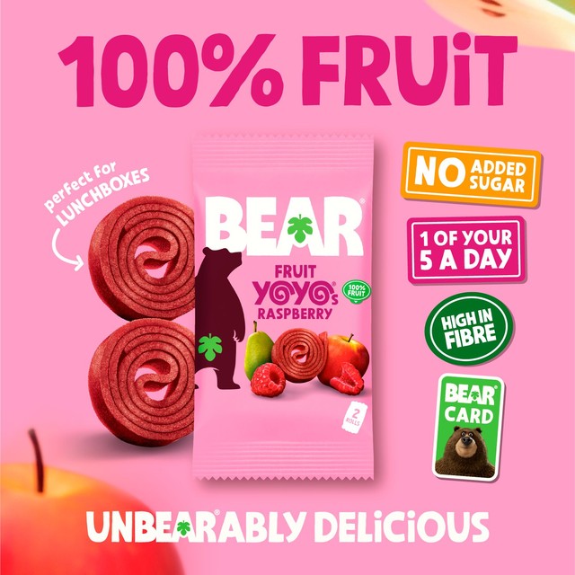 Bear Fruit Yoyos raspberry multipack 5 x 20g - British product