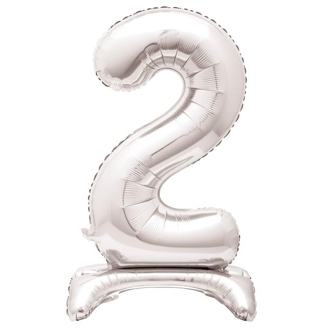 Unique Party giant silver foil number 2 balloon 30 inch, UK version