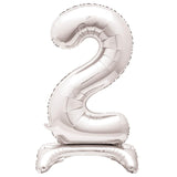 Unique Party giant silver foil number 2 balloon 30 inch, UK version
