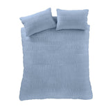 Catherine Lansfield seersucker single duvet set in blue, UK version