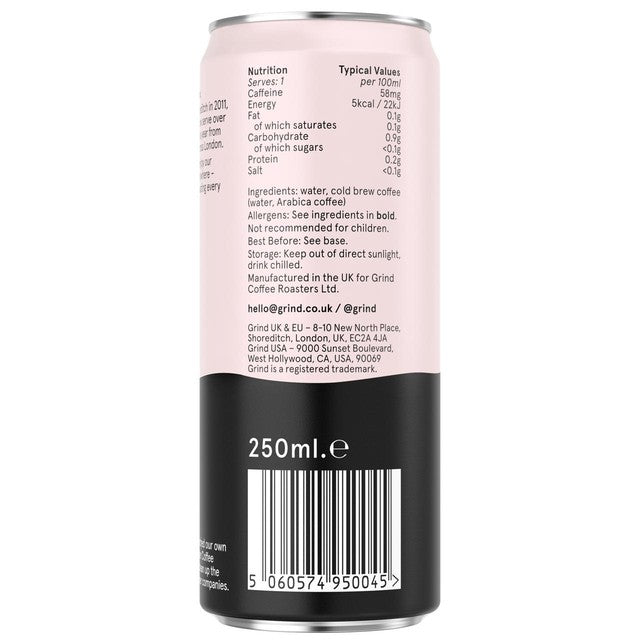Grind Iced Black Coffee 250ml, UK version