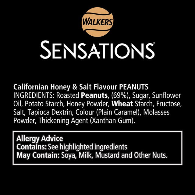 Walkers Californian Honey & Salt Roasted Peanuts 170g (British brand)
