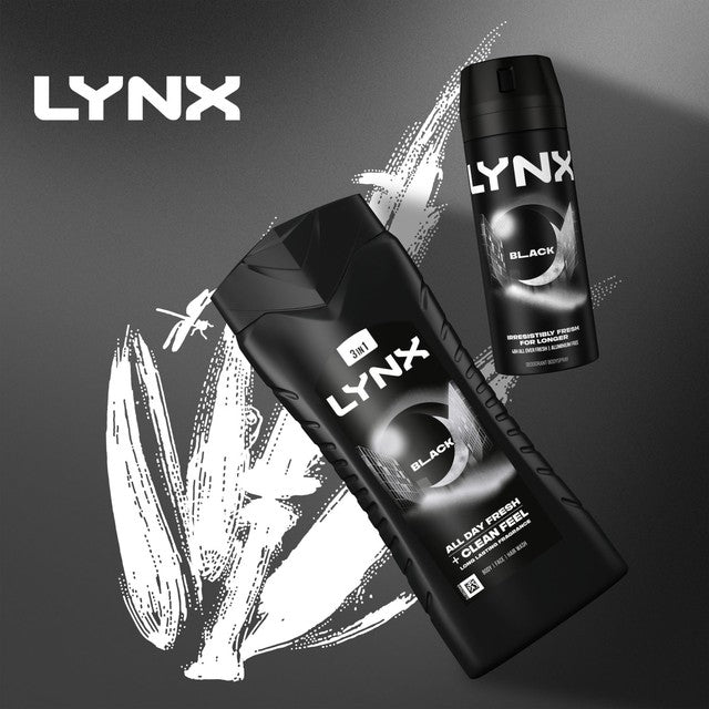 Lynx Black Body Wash Shower Gel 500ml, UK version