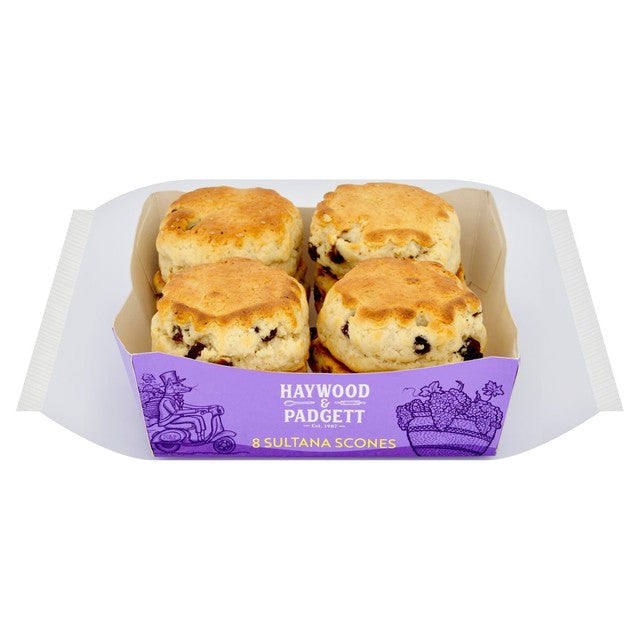 Haywood & Padgett sultana scones 8 per pack, UK version