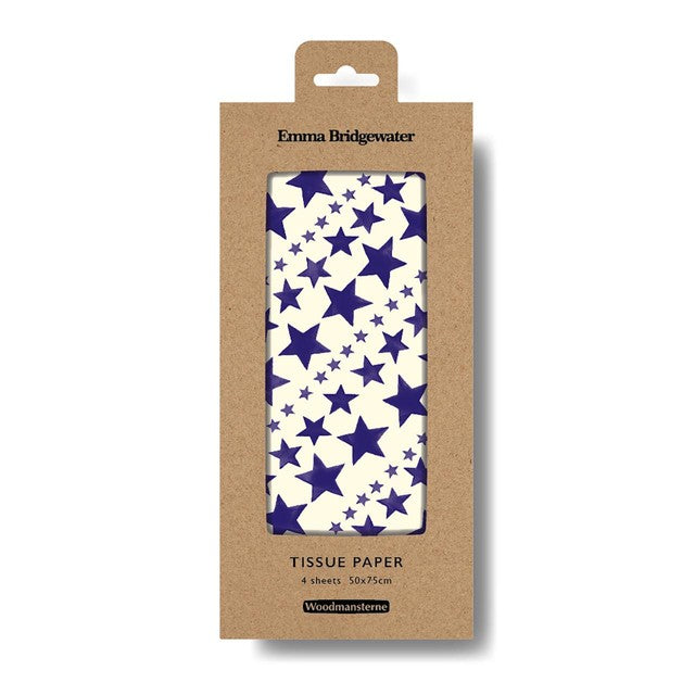 Woodmansterne blue stars tissue paper - British product