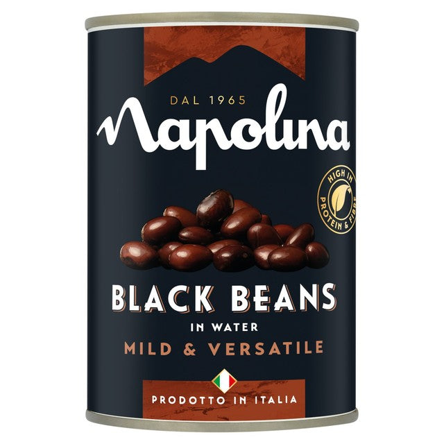 Napolina black beans in water - British product
