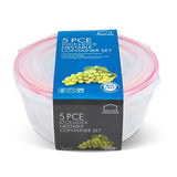 LocknLock round food container set 5-piece with assorted sizes, UK version