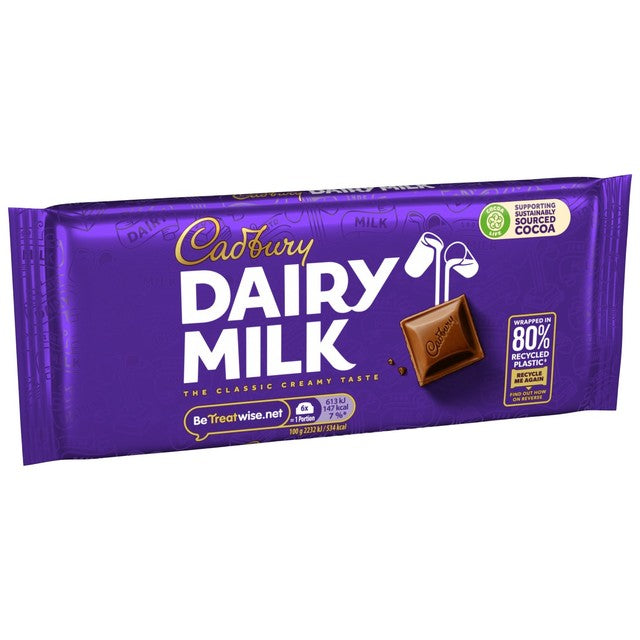 Cadbury Dairy Milk chocolate bar 110g - British product