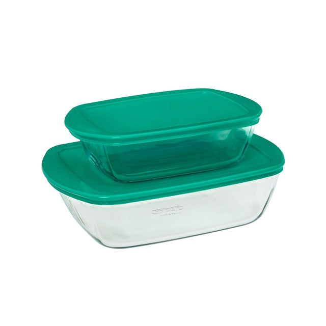 Pyrex Cook & Store green oven dish set of 2, imported from the UK