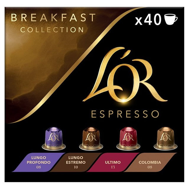 L'OR breakfast assortment coffee pods variety pack 40 pods, UK version