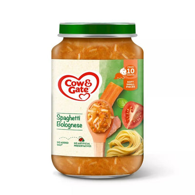 Cow & Gate Spaghetti Bolognese Babybrei im Glas 200g 10+ Monate