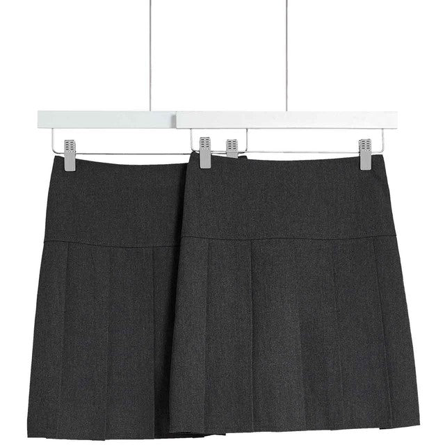 M&S pleated school skirt 2-pack 6-7 years grey, imported from the UK