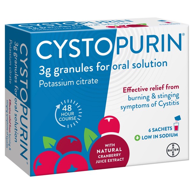 Canesten Cystopurin granules with natural cranberry juice extract 6 sachets - British product