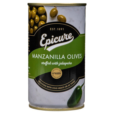 M&S Epicure Manzanilla Stuffed Olives with Jalapeno- Buy online at McGrocer