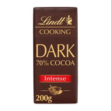 Lindt 70% dark cooking chocolate bar 200g, UK version