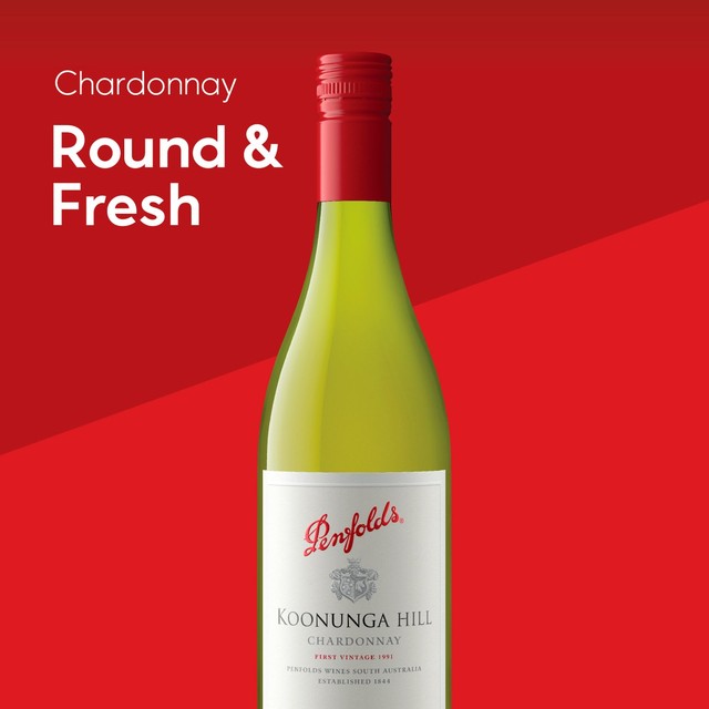 Penfolds Chardonnay wine 75cl bottle, imported from the UK