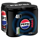 Pepsi Max Original cola drink 4 x 330ml, imported from the UK