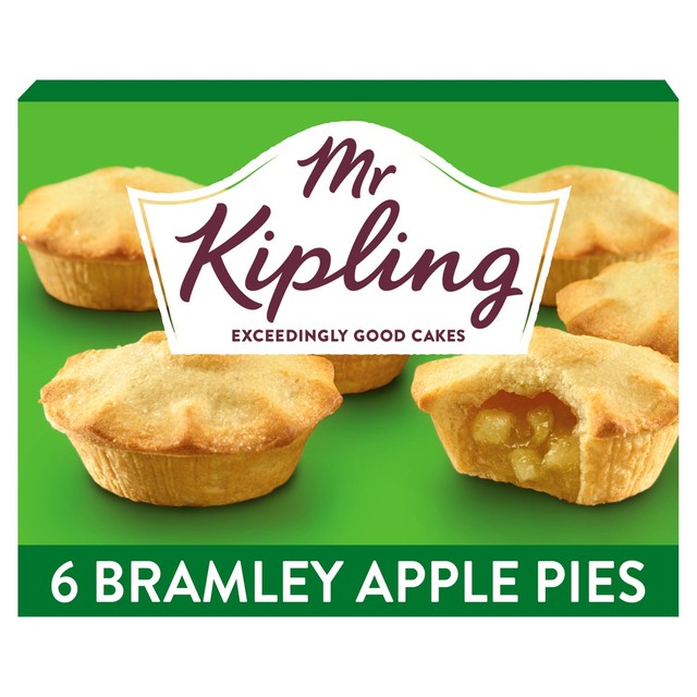 Mr Kipling Bramley apple pies 6 pack, imported from the UK