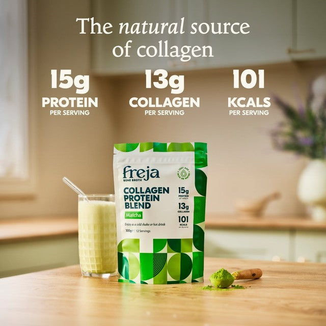 Freja Matcha Collagen Protein Blend 300g, imported from the UK