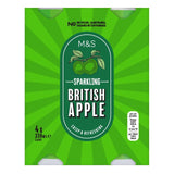 M&S Sparkling Apple Juice 4 x 330ml, imported from the UK