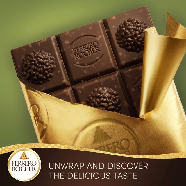 Ferrero Rocher milk chocolate with hazelnut and macadamia bar 90g - British product