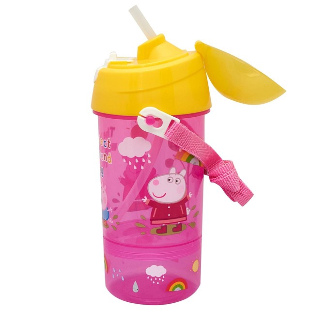 Peppa Pig sip and snack bottle 400ml, imported from the UK