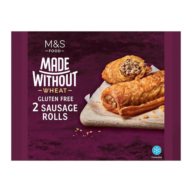 M&S Made Without sausage rolls 2 per pack, imported from the UK