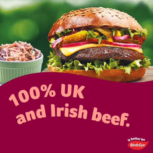 Birds Eye beef burgers with onion 227g - British product