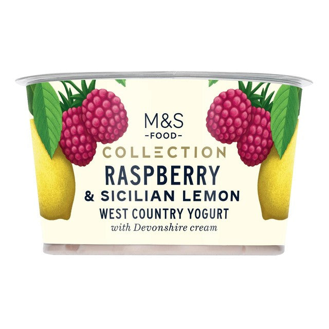 M&S raspberry sicilian lemon yogurt 150g, imported from the UK
